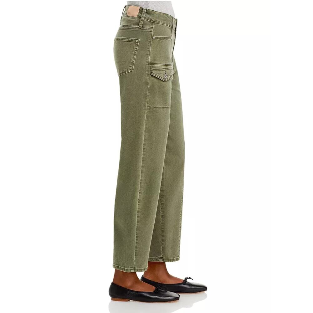 PAIGE DENIM NWT Alexis Cargo Barrel Leg Pant in Vintage Ivy Green // 25 - Picture 3 of 13